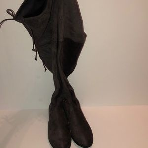 Brown Suede Over the Knee Boots